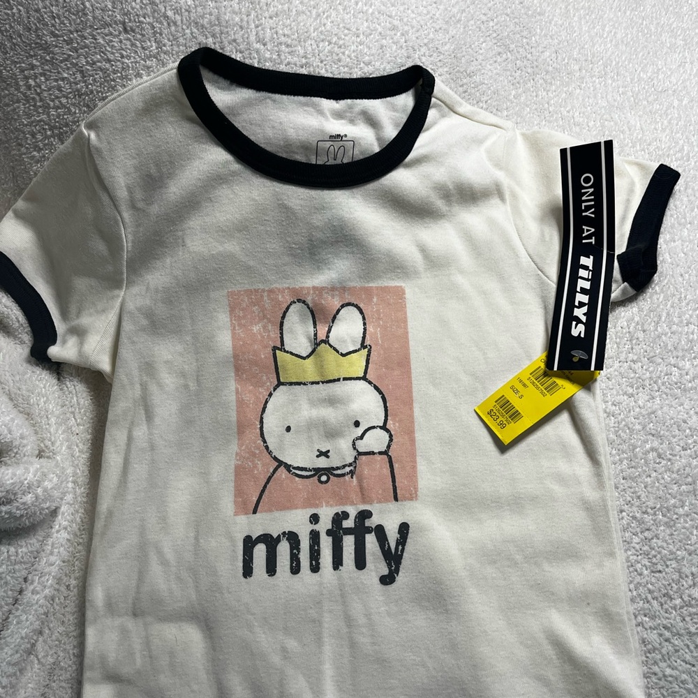 Tilly's White and Black Miffy Kids Shirt